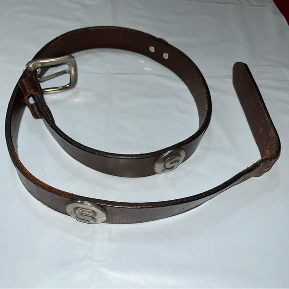 Michigan State Spartans BROWN leather BELT 33-37” Silver conchos Spartans Mexico - Picture 16 of 16